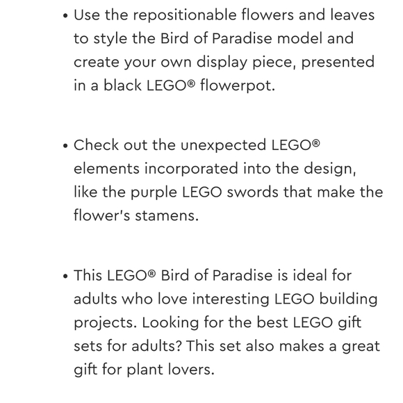 *RETIRED* LEGO Botanical Collection, Bird of Paradise - Picture 4 of 10